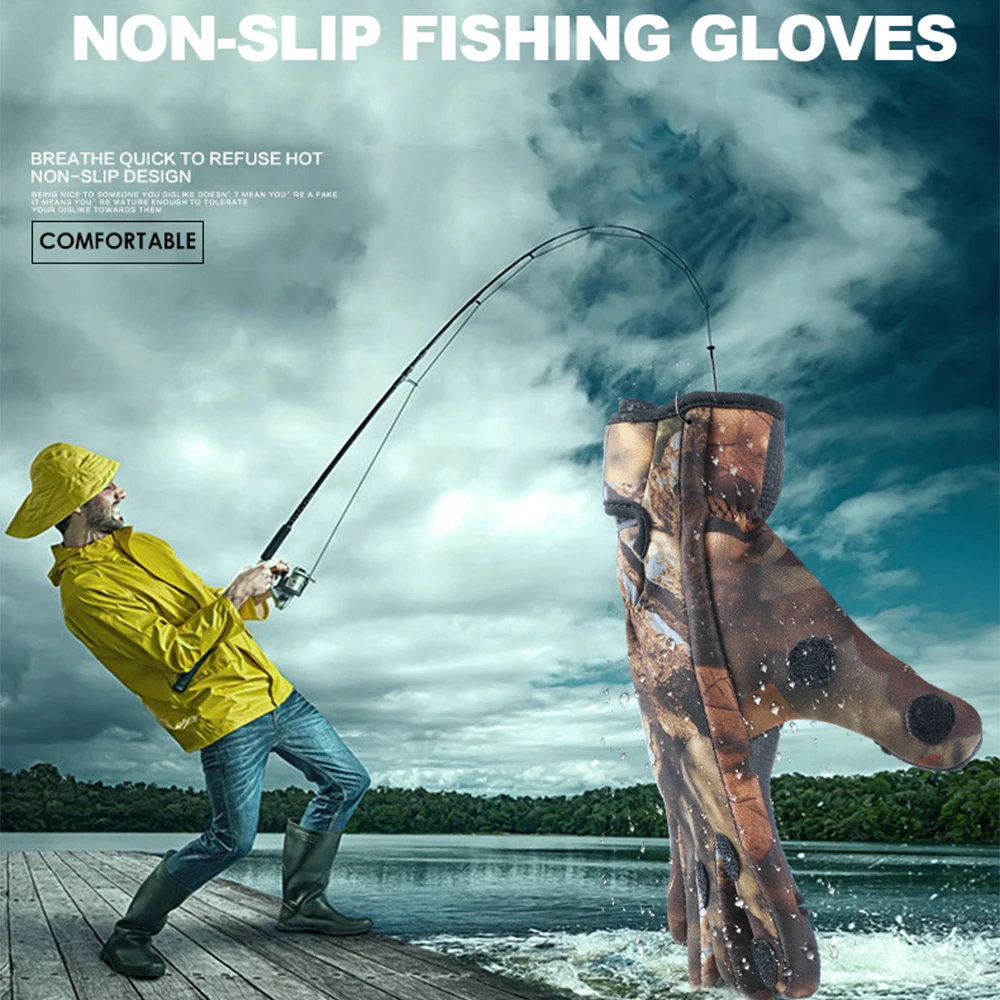 Уличные Зимние перчатки для рыбалки водонепроницаемые с тремя пальцами