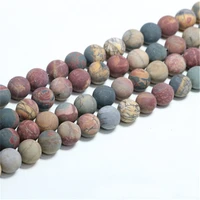 natural matte picasso spacer beads round loose bead diy crafts jewelry making supplies