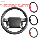Сшитый вручную черный кожаный чехол GERAYBU для Ford Mondeo Mk4 чехол рулевого колеса автомобиля-2007 S-Max 2012, Ford Focus 3 Kuga, 2008