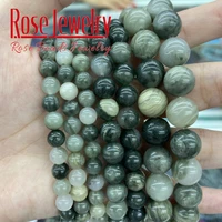 natural stone green grass agates round loose stone beads moss beads 4 6 8 10 12 mm 15 for jewelry making diy bracelet necklace