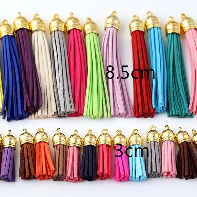 Кожаный шнур 8 5 см/3 см 10 шт. разные цвета тканевая кисточка для брелока ремешки