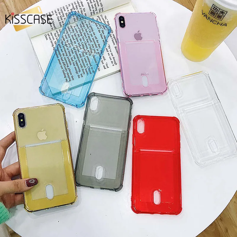 KISSCASE чехол на айфон 7 6 s мягкий прозрачный для iPhone телефона 8 6s 5 5S SE XS Max X держатель