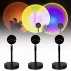 USB закат лампа с радужным атмосферу светодиодный ночной Светильник закат лампой Украшения в спальню фон домашнее украшение красочный настенный светильник