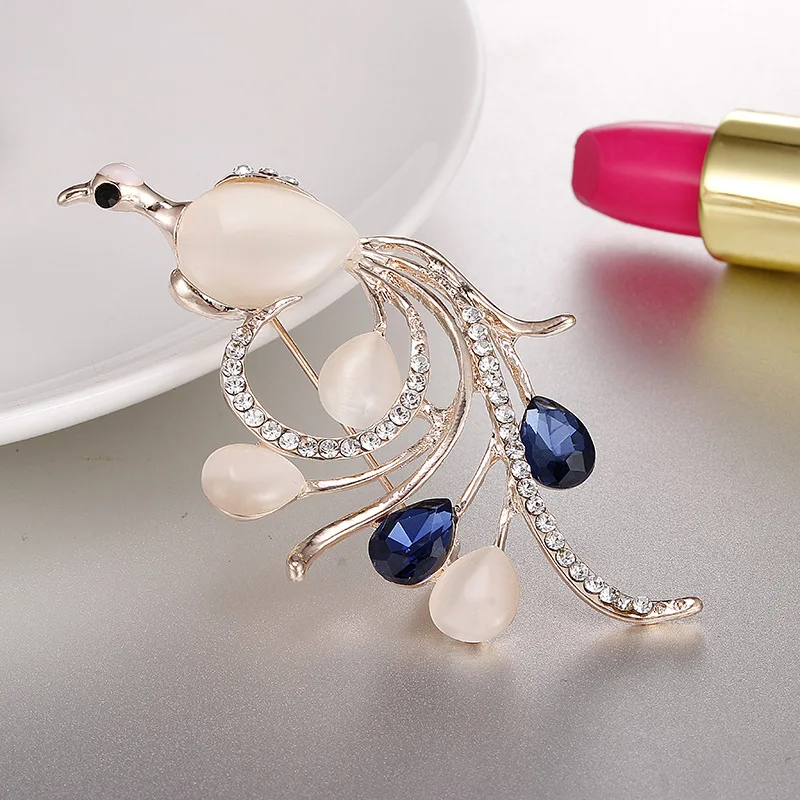 Индивидуальность Мода Кристалл из опала с цирконом брошь Феникс Брошь ювелирные