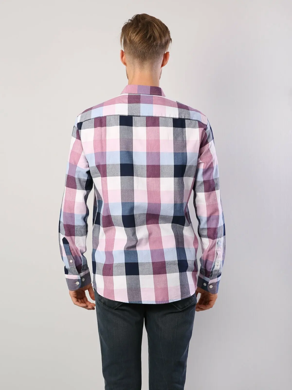 Colins Men Regular Fit Pınk Long Sleeve ShirtMale fashion shirt men CL1041015 |