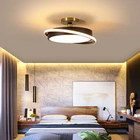 nordic led round black white frame ceiling surface mount ceiling light for living room bedroom remote tricolor daily light