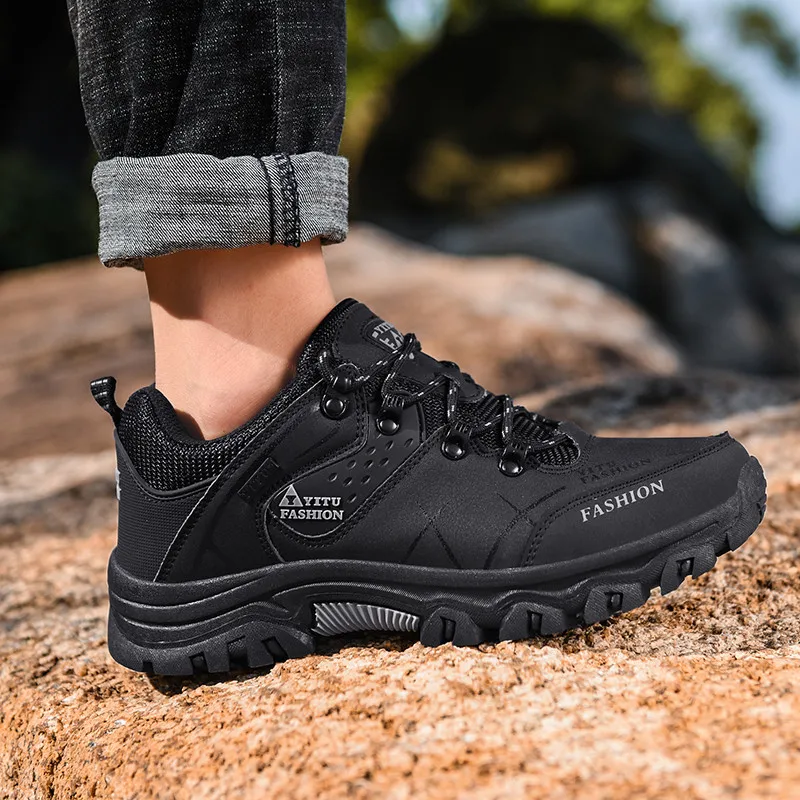 Big size Low up Rock Climbing Shoes Men Outdoor Comfortable Non-slip Hiking Shoes Men High Quality Water Proof Mens Hiking Shoes