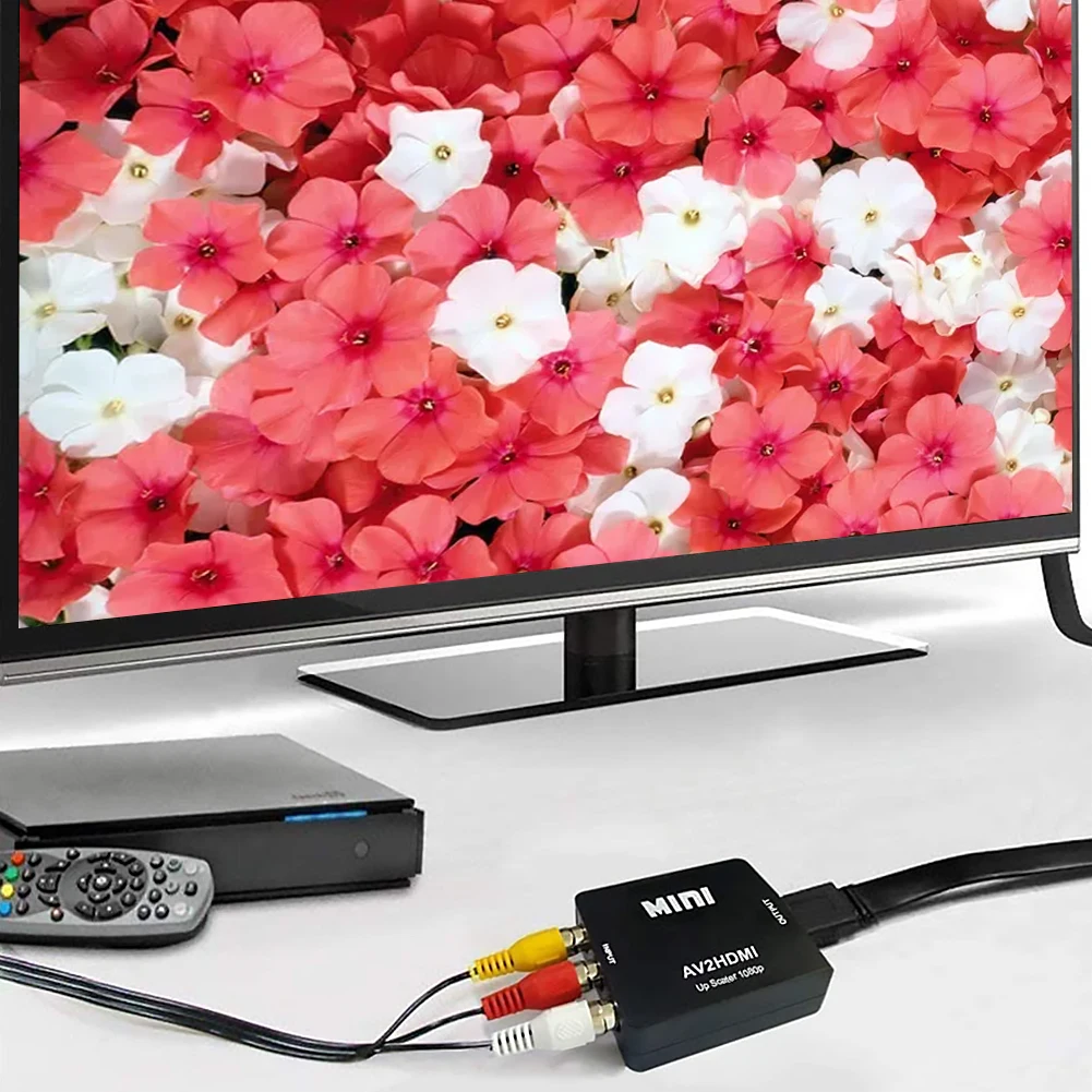 AV RCA CVBS в HDMI-совместимый видеоконвертер 1080P MINI AV2HDMI адаптер конвертер для HDTV