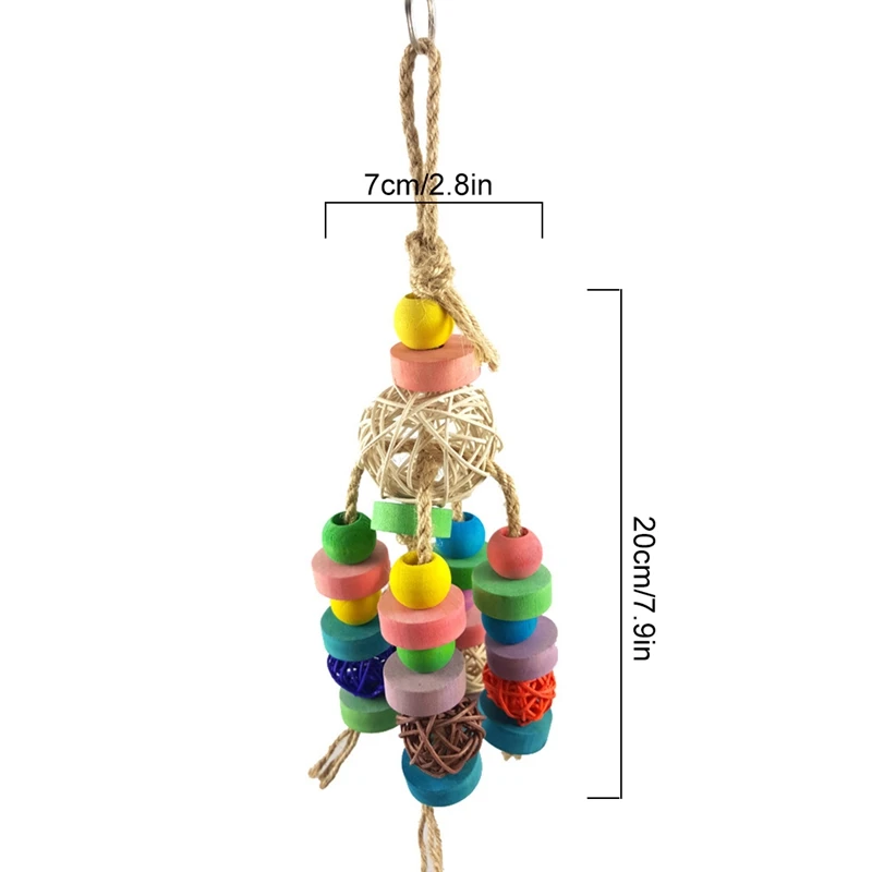 Legendog Parrot Lager Chewing Toy Bird Interesting Natural Rattan Hanging Colorful Bite Ball Hand Woven | Дом и сад