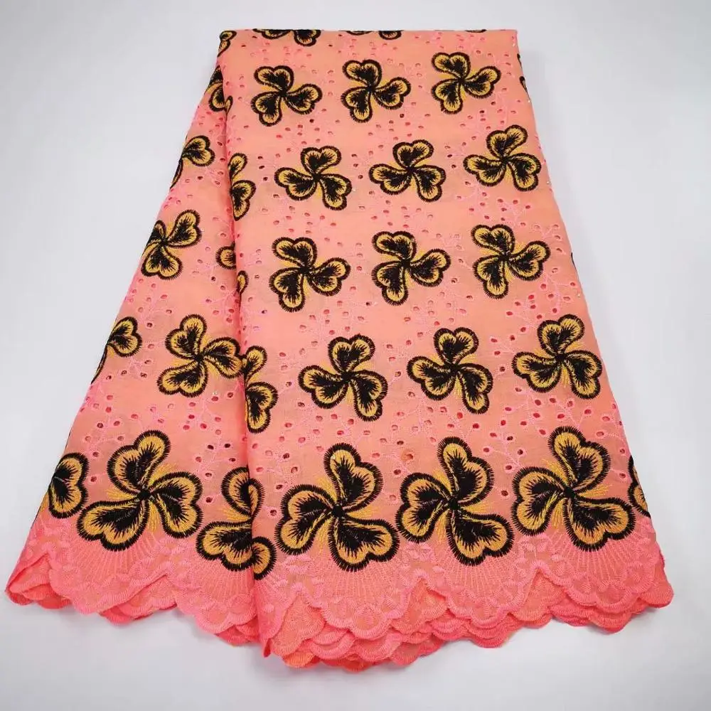 

Amazing Yellow With Embroidery Swiss Voile Lace Material African Cotton Lace Fabric For Dress YCH50(5Yards/Lot)