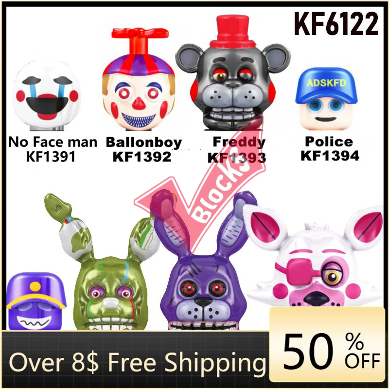 Мини-конструктор пять ночей Atfreddy KF6122 FNAF кошмарный кекс розовый Фокси спинтрафт