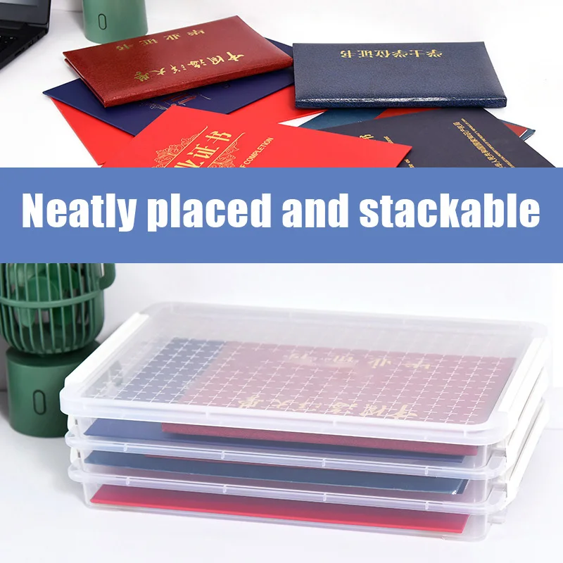 

Transparent File Storage Box Document Paper Storage Container Office Supplies HEE889