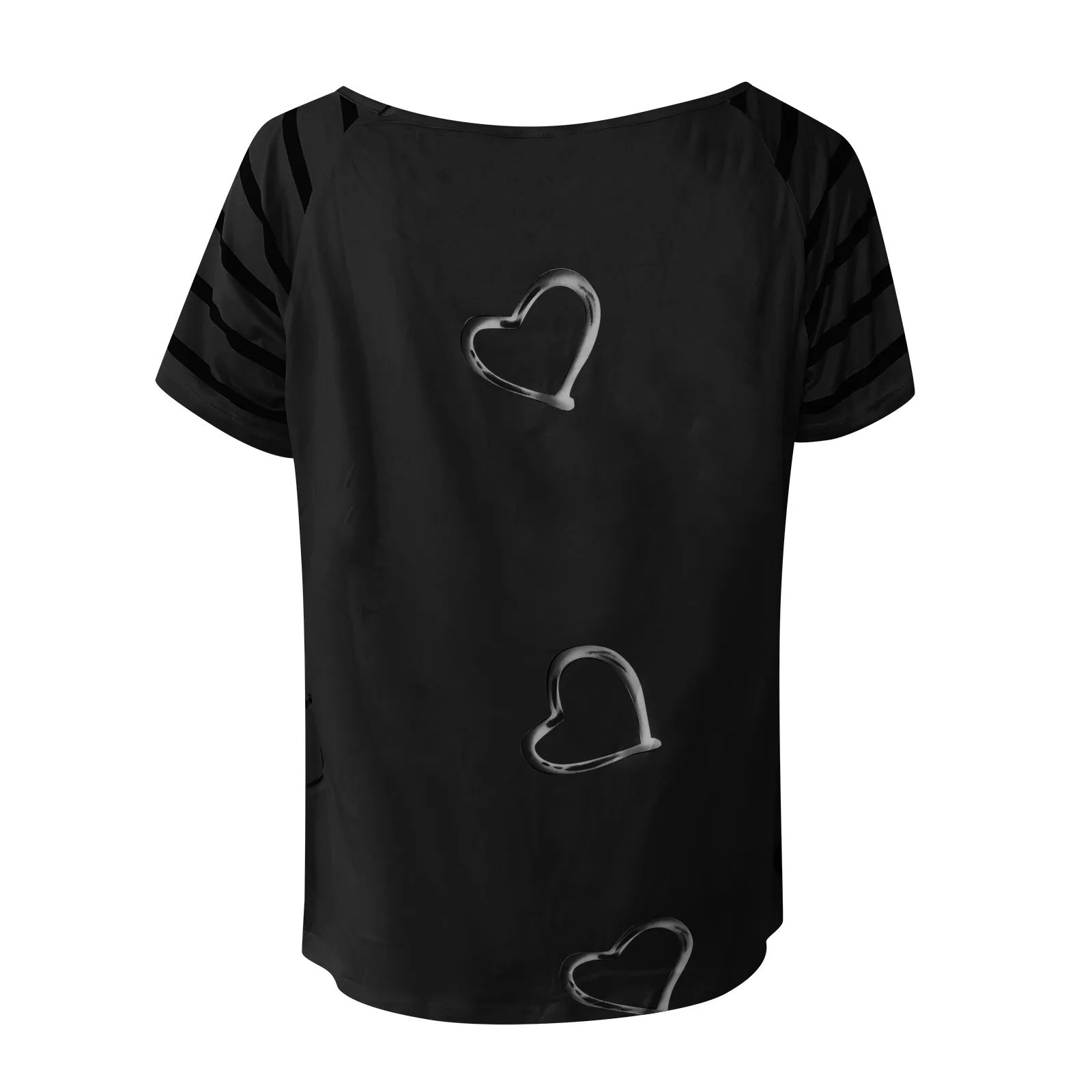 

Women T shirts Sexy V-neck Crop Tops Summer Short Sleeve Casual Loose Blouses Heart Printed Zipper Sexy Tees Tops Ropa Mujer