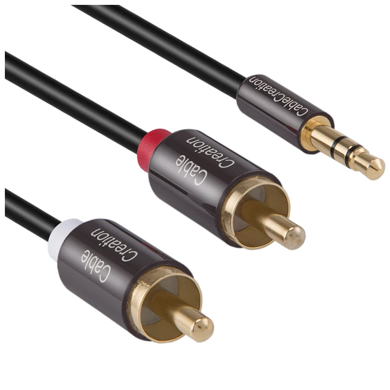 Y образный аудио разветвитель со штекером 3 5 мм на RCA кабель для ТВ смартфонов MP3