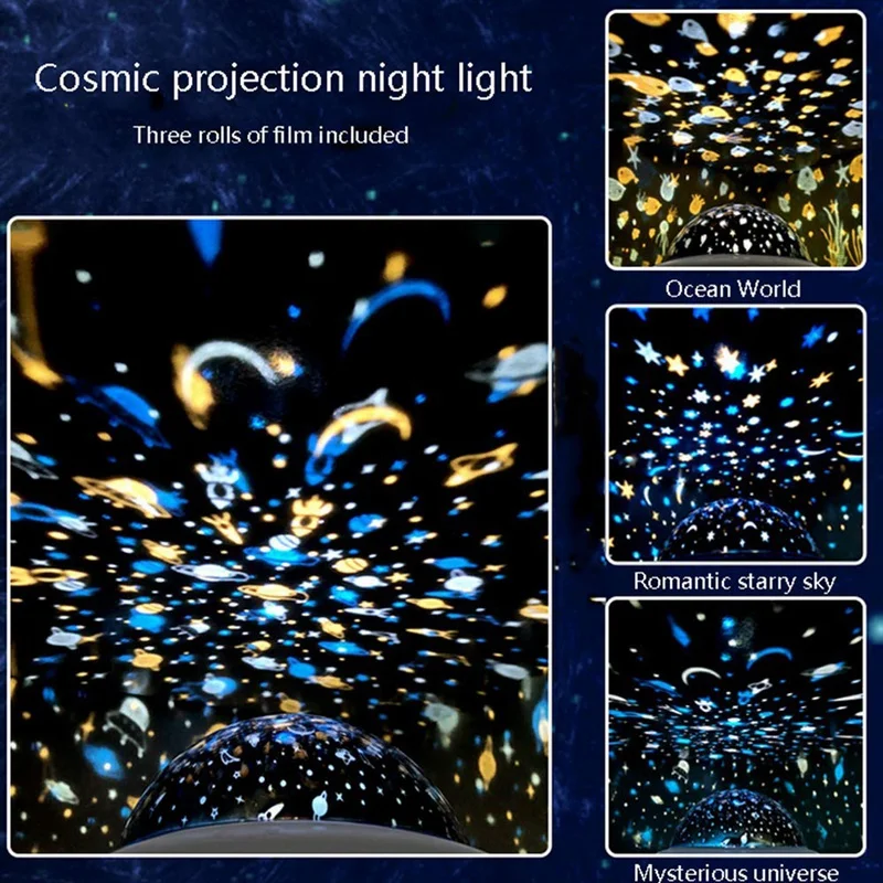 

Mini Star Projector USB LED Starry Night Light for Kids Bedroom and Party Lamp 360Degree Rotating Fun Holiday Gift
