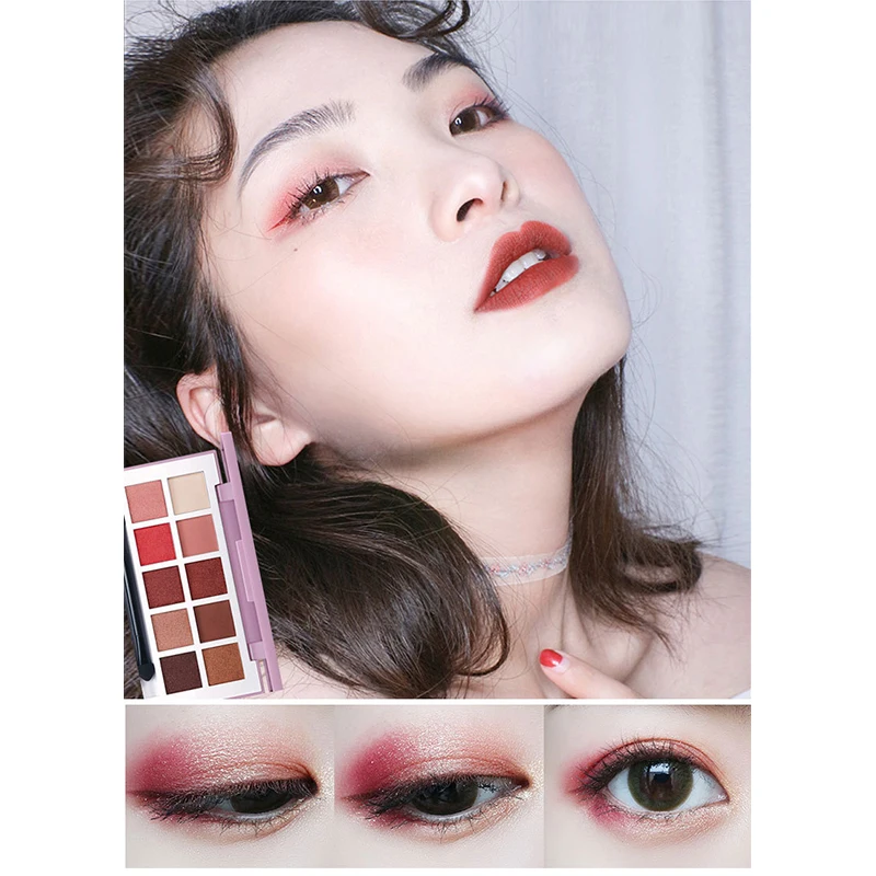 Тени для век поднос десять цветов bean paste земля Русалка Тыква матовый