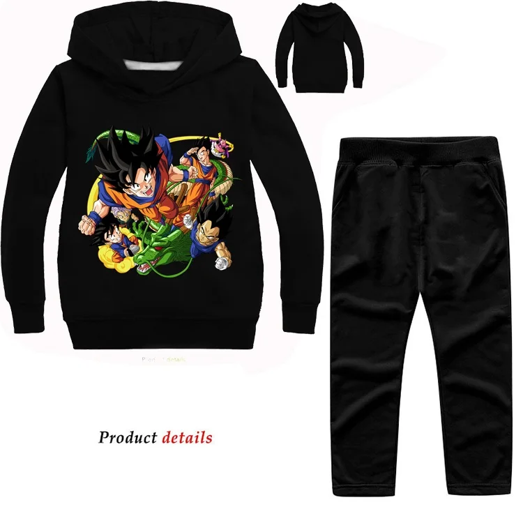 2-16Y Kids Boy Clothes 2019 fall Dragon Ball Z Son Goku Clothing Set Girls Tracksuit Toddler Outfits SportWear Hoodie Pants | Детская