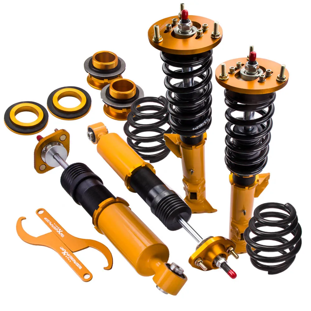 

Демпфер подвески Coilover, 4 шт., пружинный передний и задний поглотитель, 24-ходовой демпфер, регулируемый по высоте кожух для BMW E36 Серии 1991-1999