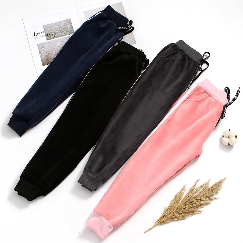 

Girls Pants Boys Autumn and Winter Thickening Sweatpants Children's Casual Pants Outside Wearing Leggings