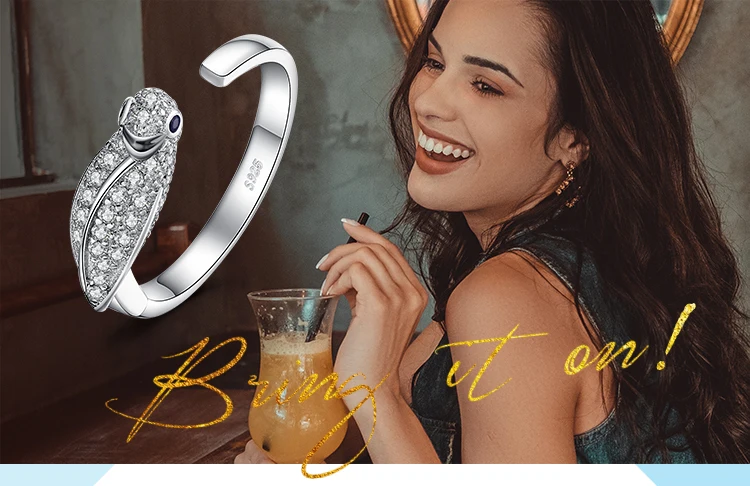 JewelryPalace создан синий сапфир Попугай Птицы регулируемое Открытое кольцо 925 пробы серебро Для женщин вечерние ювелирных украшений новое поступление