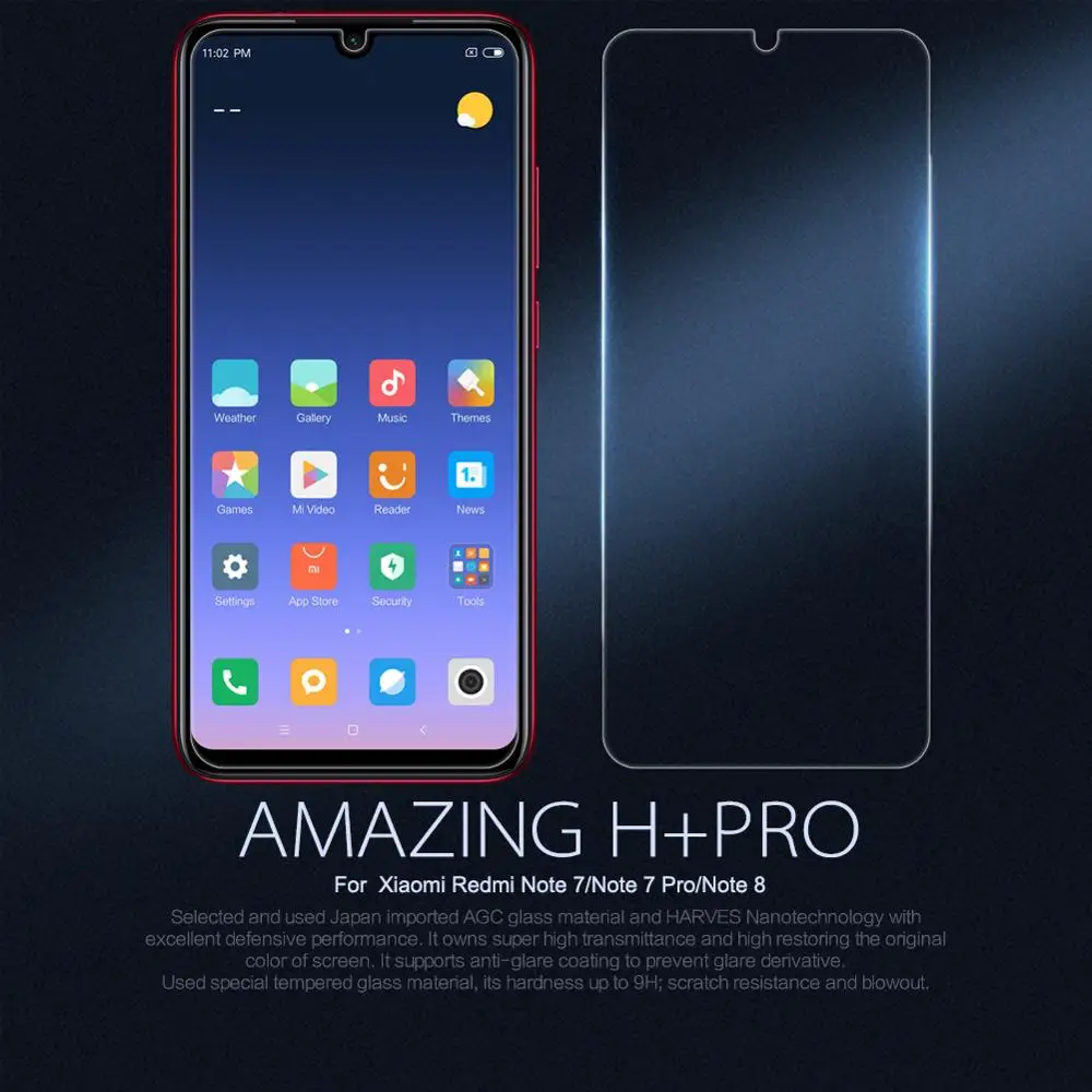 

Защитное стекло NILLKIN для redmi note 8, противоударное закаленное стекло, Защитная пленка для Xiaomi redmi note 8