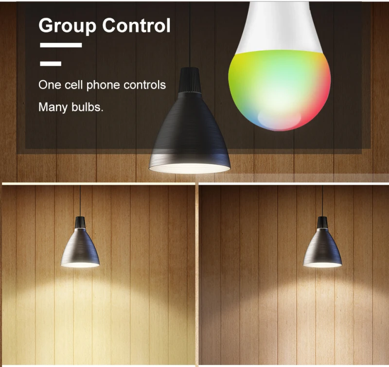 

9W E27 Cellphone WiFi Voice Control RGB Energy Saving Dimming LED Bulb Multicolor Smart Light Bulbs For HomeKit Smart Light Bulb