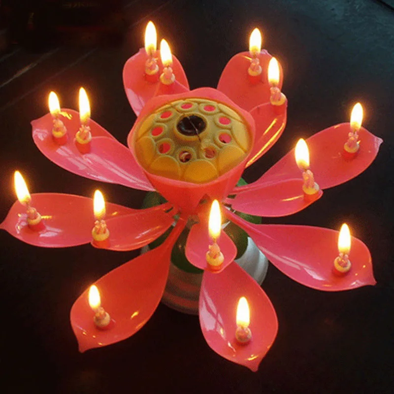 Свечи огни для торта Топпер DIY дети свадебные украшения музыкальный цветок