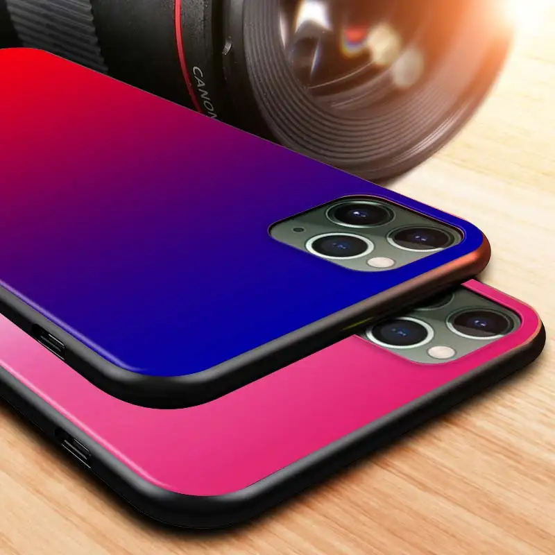 

Gradient Color For Apple iPhone 12 Pro Max Mini 11 Pro XS Max X XR 6S 6 7 8 Plus 5S SE2020 Black Phone Case