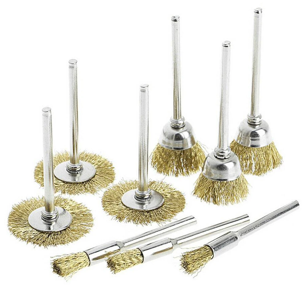 

45pcs Wire Brass Wheel Bowl Cup Brush Set Polishing Grinder Rotary Tool Remover
