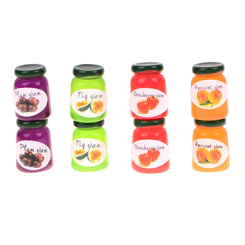 Slime Charm Fruit Candy Canned jam Dollhouse Food Resin Plasticine Slime Bead Making  For DIY Scrapbooking Craft 8PCS