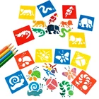 Пластиковые трафареты для рисования из ПП, моющиеся шаблоны для рисования сделай сам, шаблоны для рисования для детей, трафареты для рисования для обучения детей, игрушки