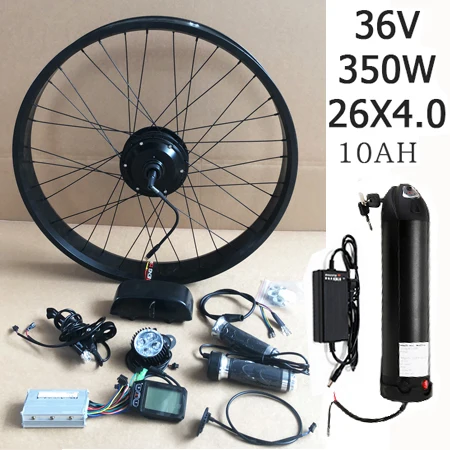 36V350W-2-10AH Байк, способный преодолевать Броды для электрического велосипеда мотор для центрального движения колеса 36V 350 Вт 2" 4,0 Электрический велосипед 10/13AH конверсионный набор для электровелосипеда Горный Дорожный велосипед - Цвет: 36V350W-2-10AH
