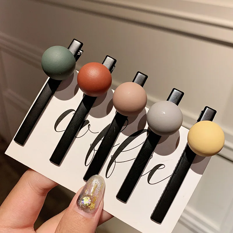Женские и женские элегантные разноцветные заколки для волос с шариками черные