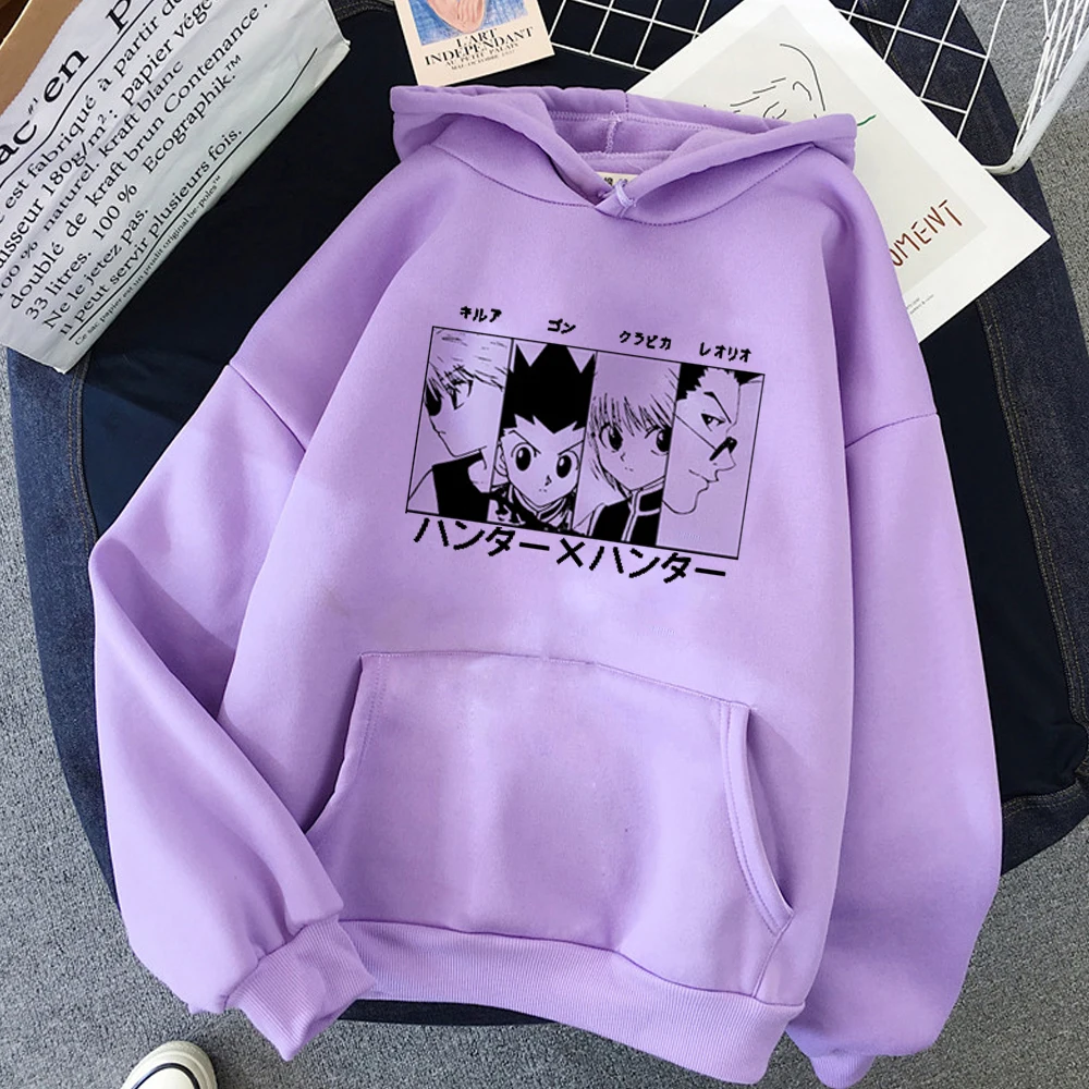 

apanese Anime Hoodies Hunter X Hunter Men Women Pullovers Hoodies Sweatshirts Killua Zoldyck Hisoka 90s Hoody Tops Mens Hoodie