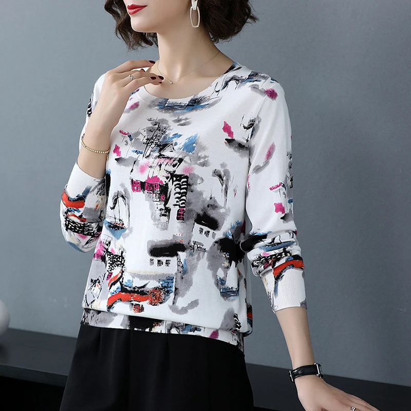 Вязаный свитер пуловеры джемперы тонкие с длинным рукавом Осень-зима модная