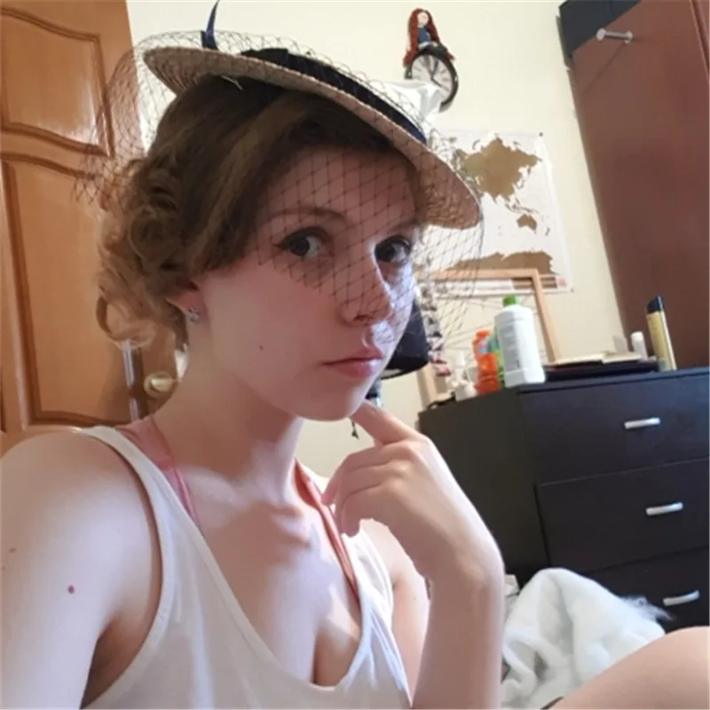 Модные женские соломенные головные уборы аксессуары вуалетки для женщин с