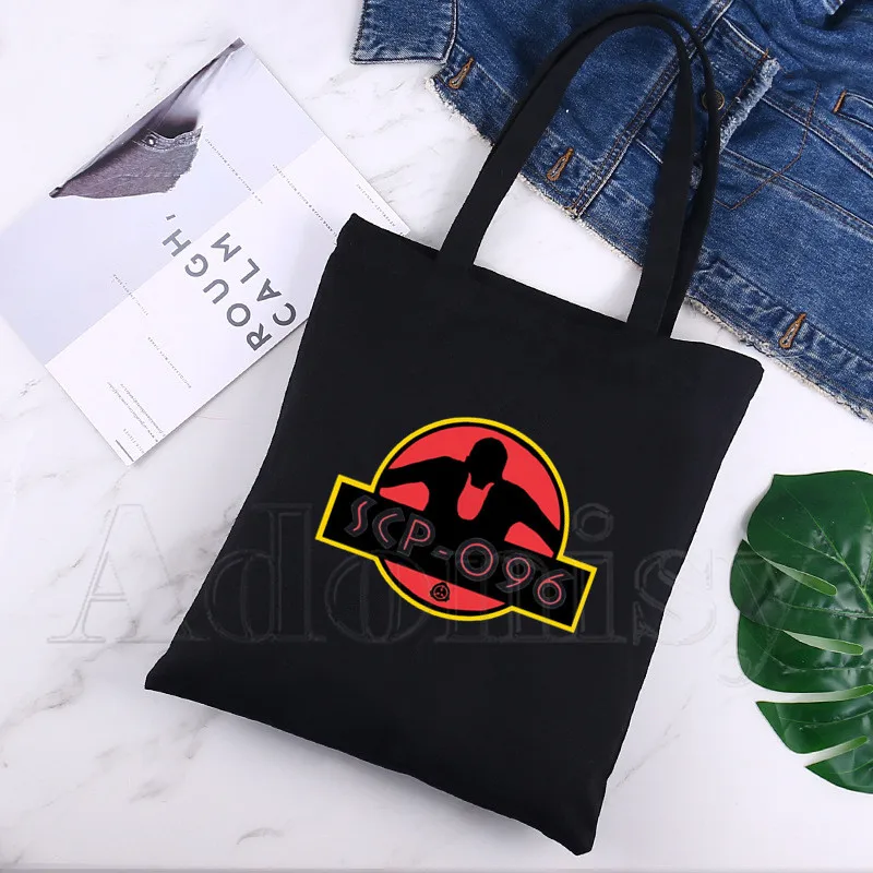 

Siren Head Scp Foundation Horror Logo Inspired Handbags Shoulder Bags Casual Shopping Women Elegant Black Canvas Bag