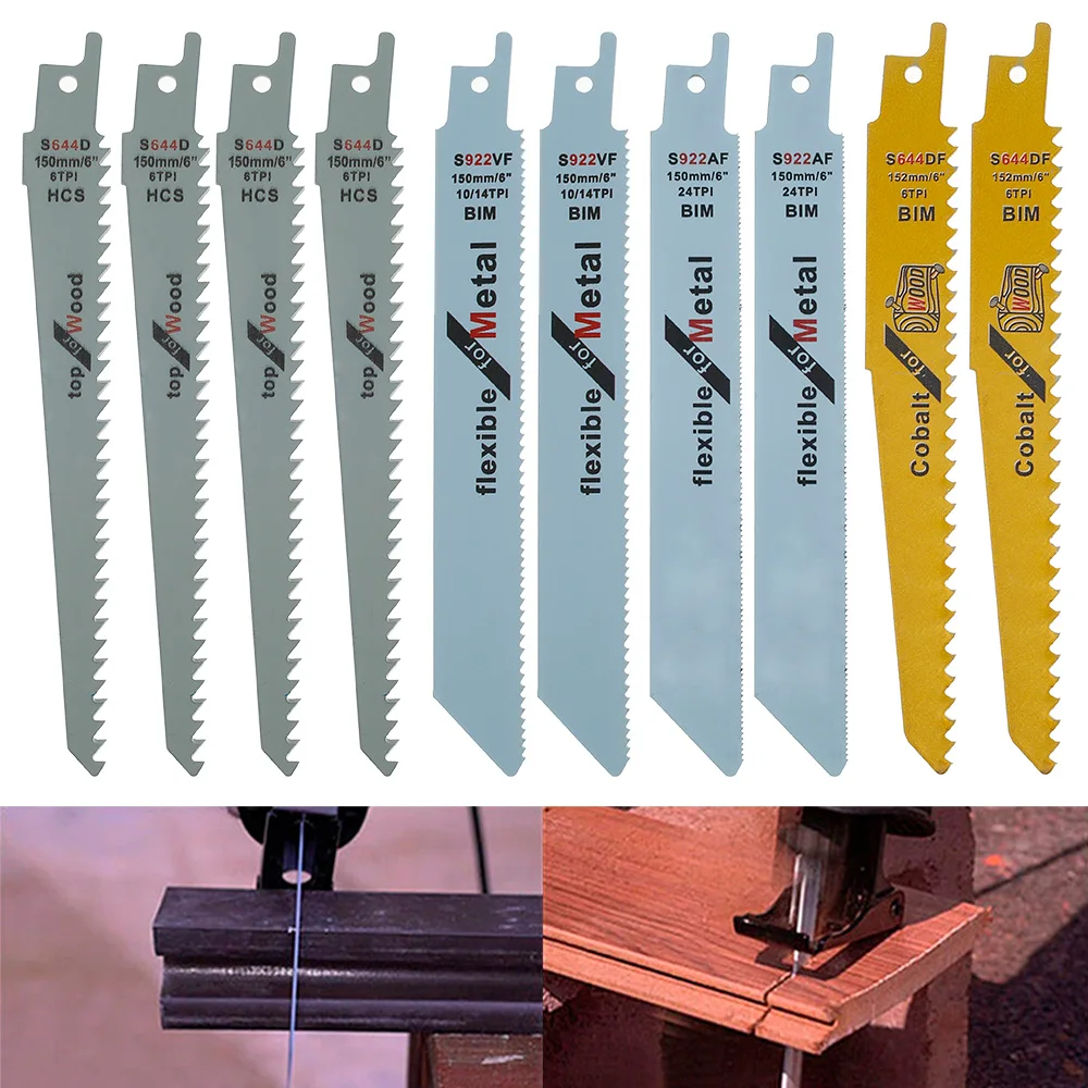 10pcs Reciprocating Saw Blades JigSaw Blade Handsaw Multi For Cutting Wood Metal Bosch Makita Dewalt DIY Tools | Инструменты