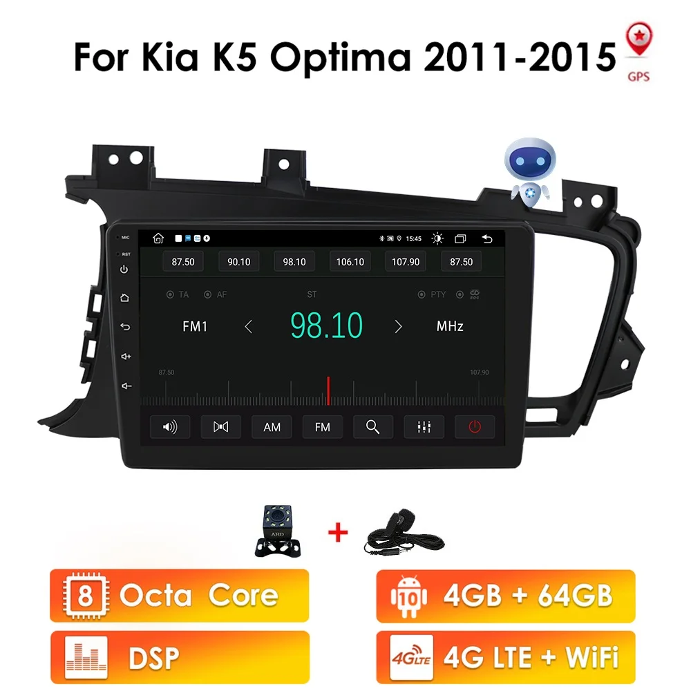 

Carplay 4G LTE Android GPS для Kia K5 Optima 3 2011 - 2015 Автомагнитола мультимедийный видеоплеер Навигация стерео 2din 2 din DVD