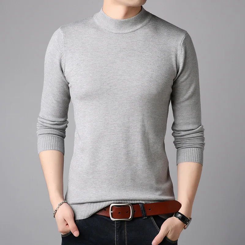 

Sweater Men Spring High Neck Fashion Sweater Man Turtleneck Brand Men's Clothing Slim Fit Pullover Men Knitwear Male Clothes
