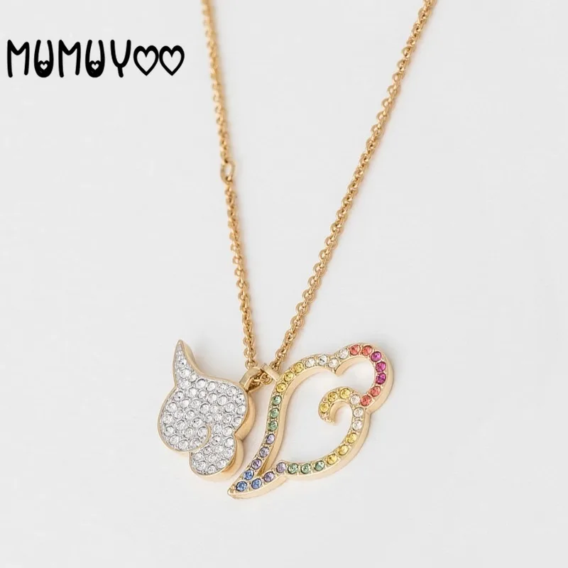 

SWA Fashion Jewelry New Charm Qiyun Rainbow Female Necklace Double Cloud Colorful Xiangyun Clavicle Female Romantic Gift