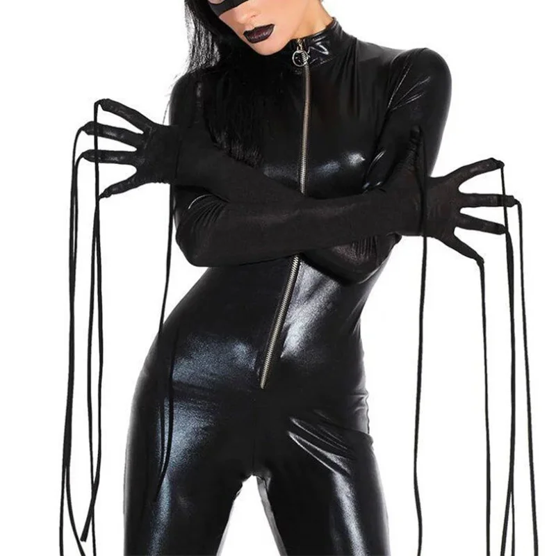 Сексуальные женщины одна часть трико из искусственная (-ый) искусственной кожи на