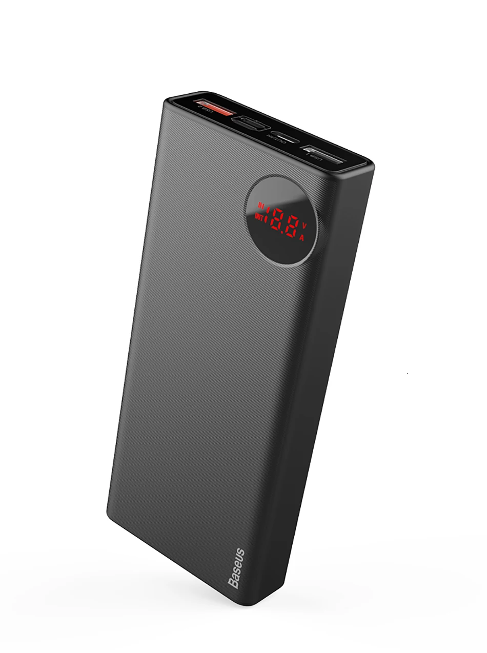 Baseus 20000 мАч Внешний аккумулятор USB C PD Быстрая зарядка 3,0 20000 мАч Внешний аккумулятор для Xiaomi Mi 9 портативное Внешнее зарядное устройство
