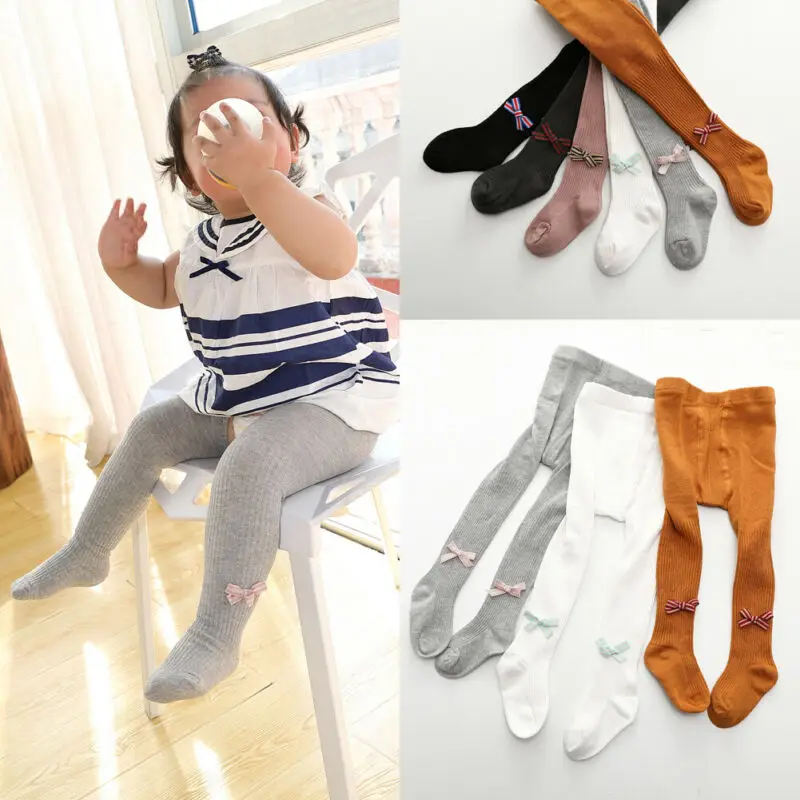Хлопковые колготки для маленьких девочек Чулочные изделия милые однотонные