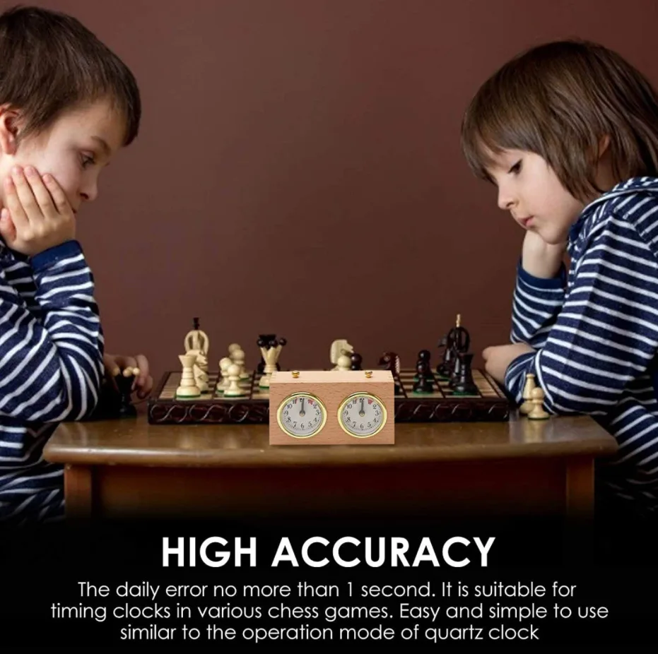 

Wooden Competition Game Chess Clock Timer Gift Wind-Up Mechanical Accessories for Board Games