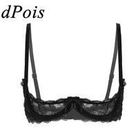 women 14 cups see through sheer lace bra top sexy lingerie adjustable spaghetti shoulder straps push up underwire bras tops