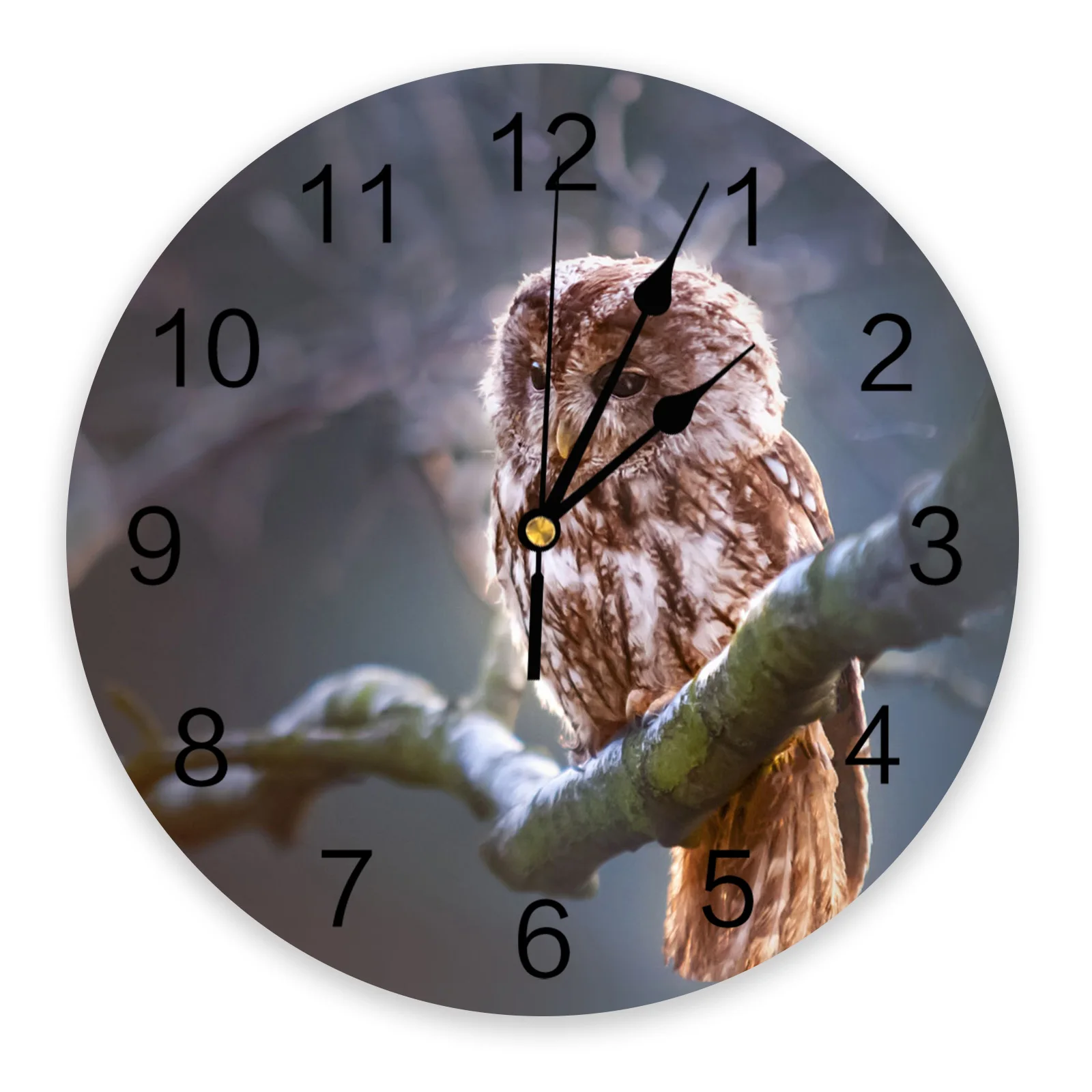 Картина маслом сова лес настенные часы домашний Декор Спальня бесшумные Oclock