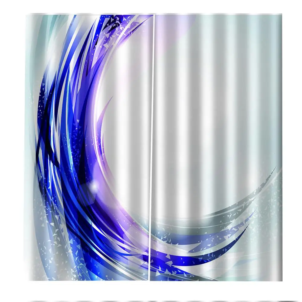 Custom any size Blue art curtains 3d new bay window balcony thickened windshield blackout | Дом и сад