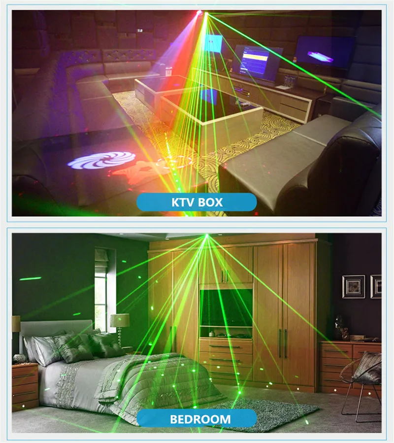 

Laser Projector For Home Party DJ Disco KTV Stage Lighting Effect Projector Smart Sound Control LED Profession Laser Projector