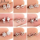 Крошечные серьги-гвоздики из нержавеющей стали женские, гвоздики в стиле панк черной Снежной Горы для девушек, бижутерия, аксессуары для балерин